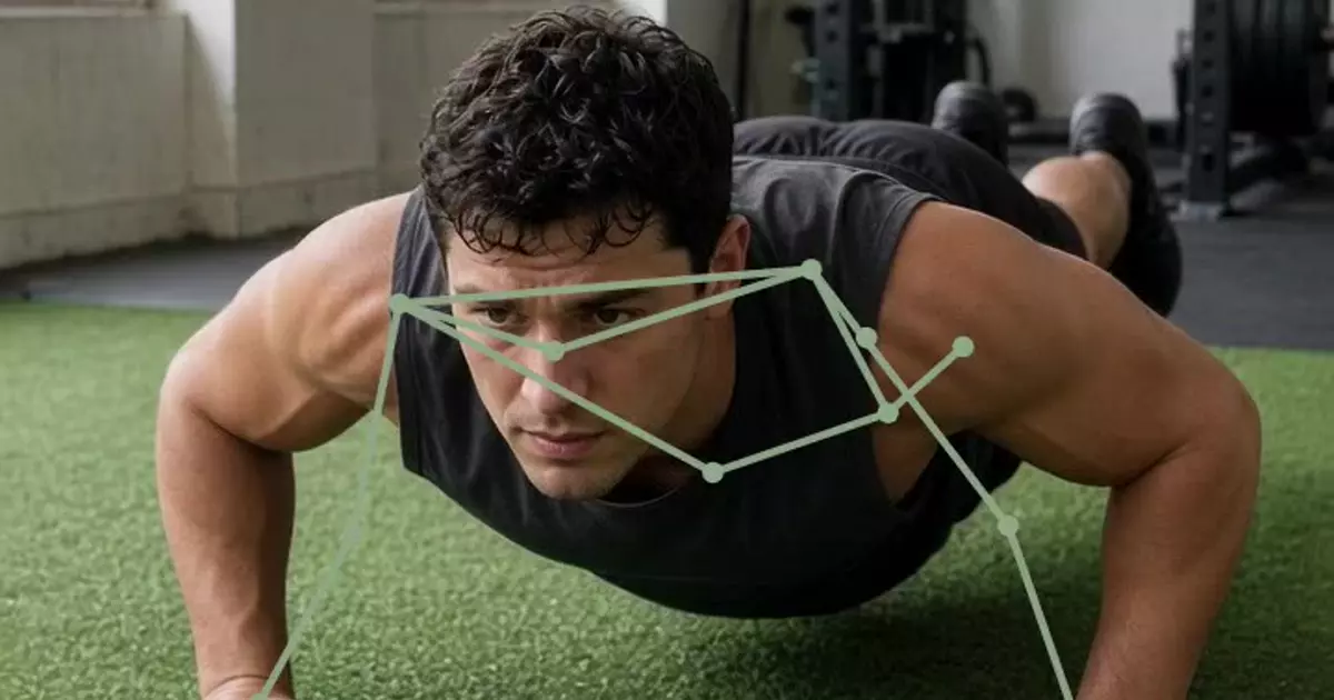 A phone on the floor counting a push-up set